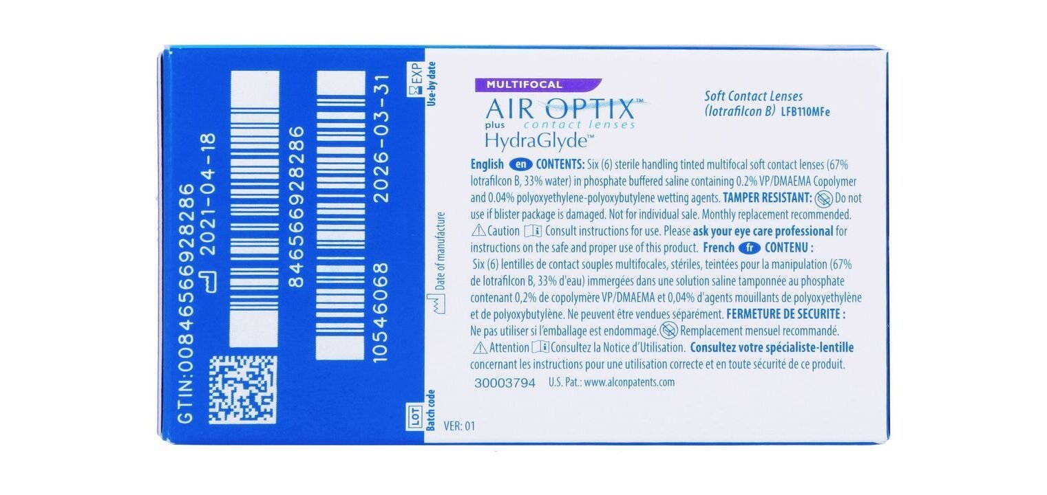 Contact lenses Air Optix AIR OPTIX HydraGlyde multi