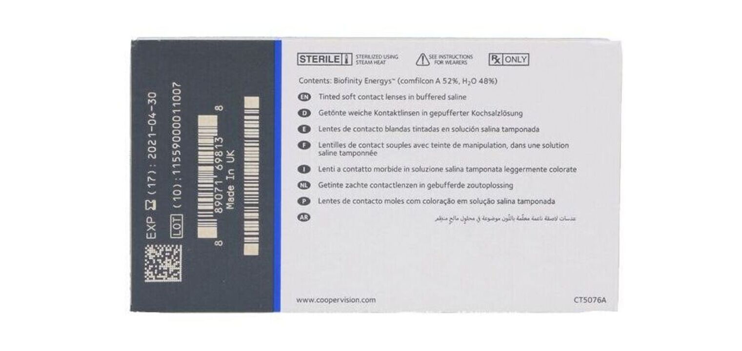 Biofinity Energys - Boîte de 6 - Lentilles Mensuelle
