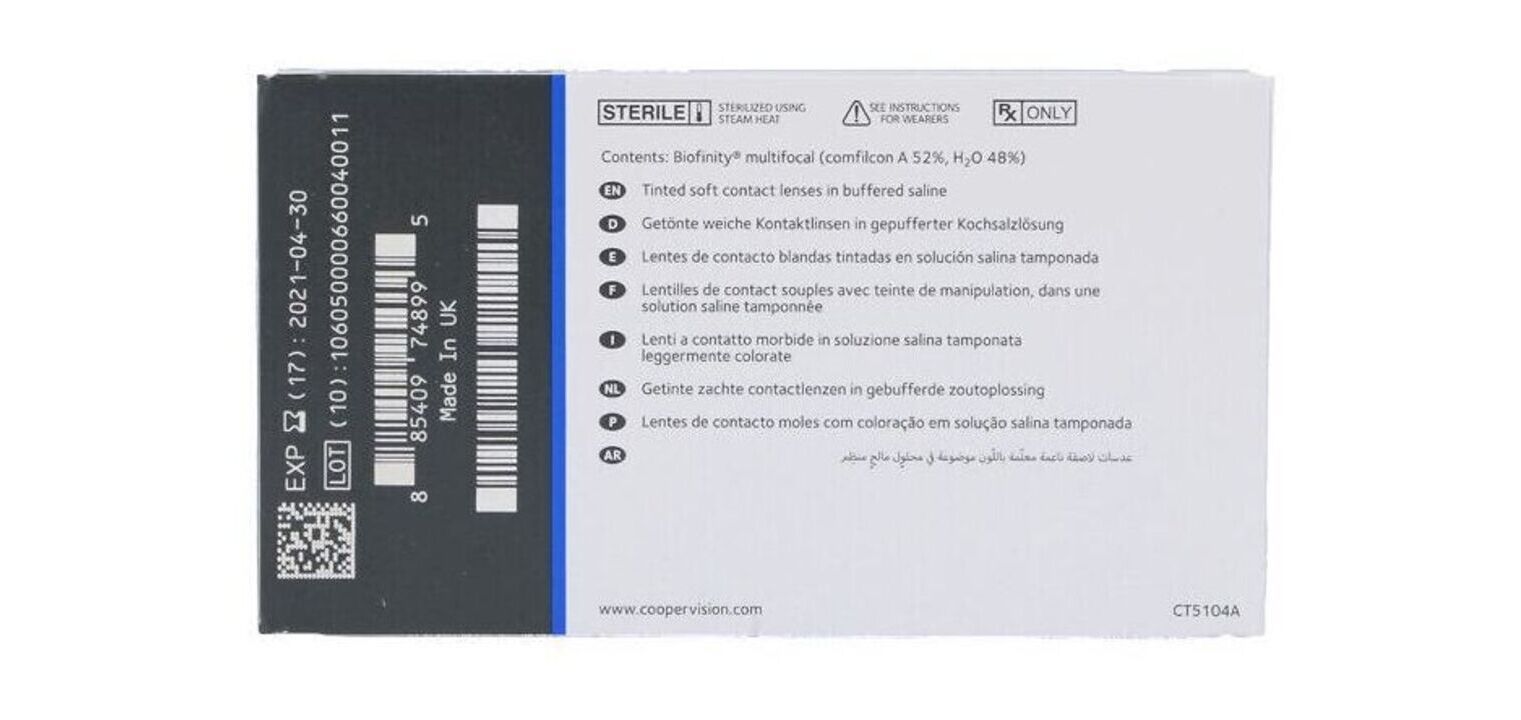 Biofinity Multifocal N - Boîte de 6 - Lentilles Mensuelle