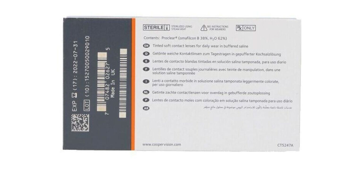 Proclear - Pack of 6 - Monthly Contact lenses