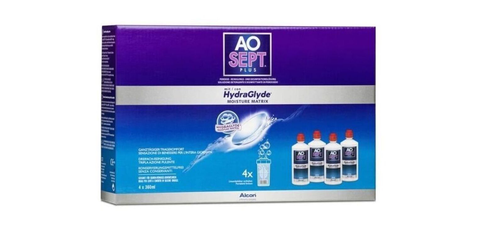 Aosept Plus Hydraglyde 4x360 ml Soft CL Care
