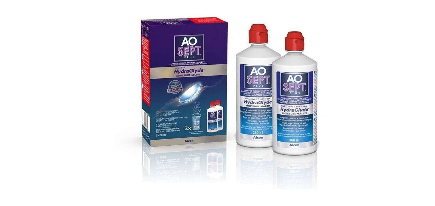 Aosept Plus Hydraglyde 2x360 ml Pflegemittel Weichlinsen