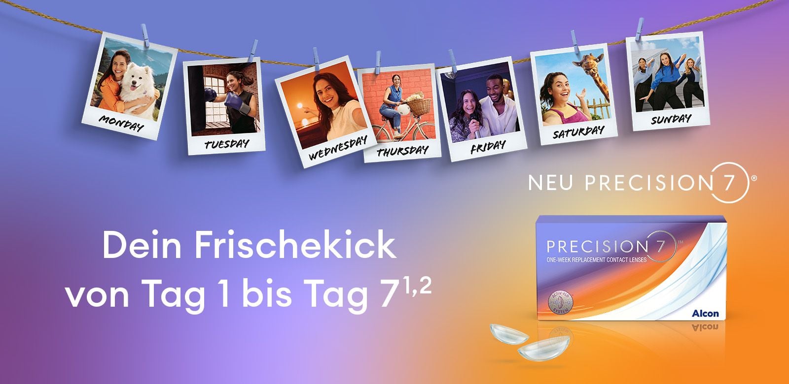Precision7 Kontaktlinsen - Dein Frischekick von Tag 1 bis Tag 7 Precision7 Kontaktlinsen - Dein Frischekick von Tag 1 bis Tag 7